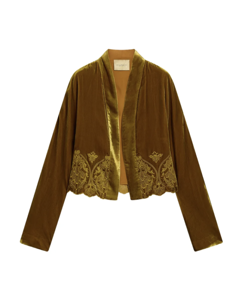Embroidered Velvet Kimono