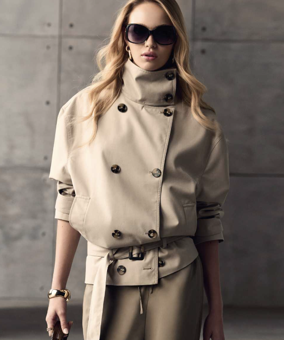 Chic For Less Cropped Trench Coat