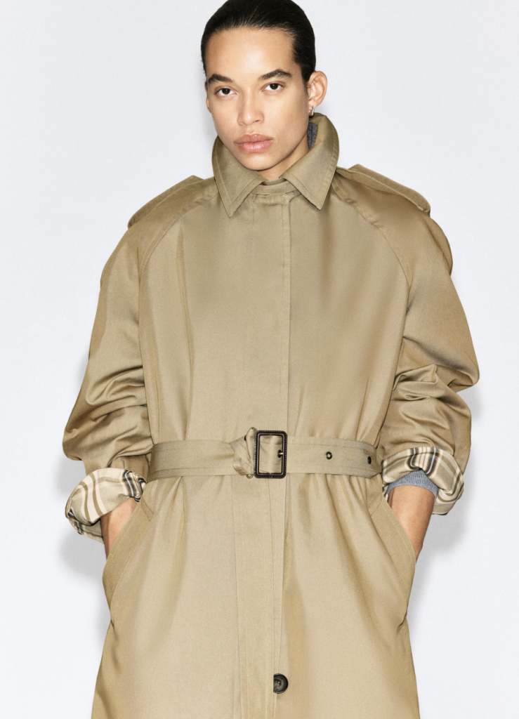 Hidden Checks Trench Coat