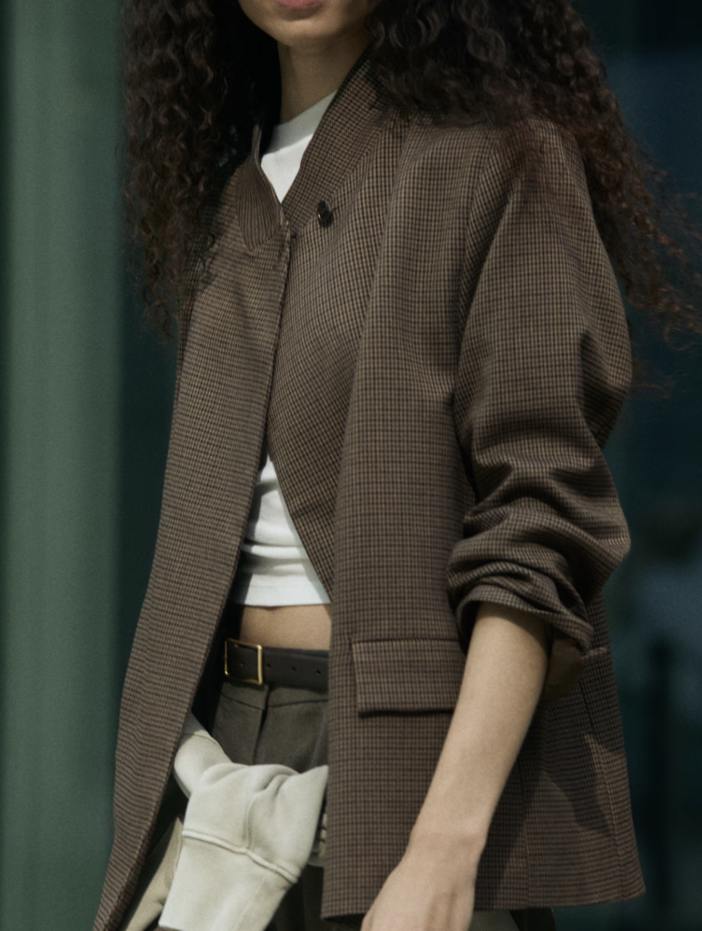 Stand-Up Collar Check Blazer