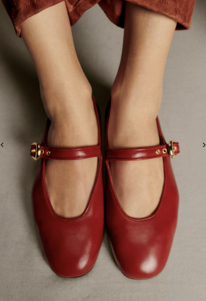 Red Mary-Jane Ballet Flats
