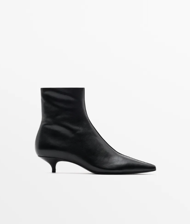 Low Heel Pointed Ankle Boots