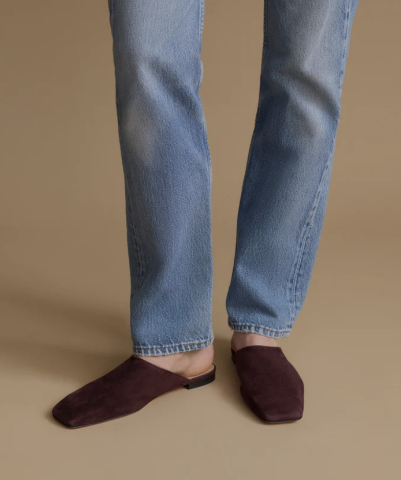 Suede Slipper Style Mule