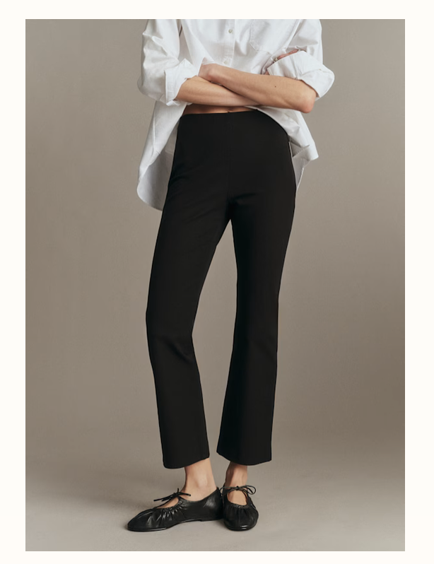 Fitted Cropped Kick Flare Trousers