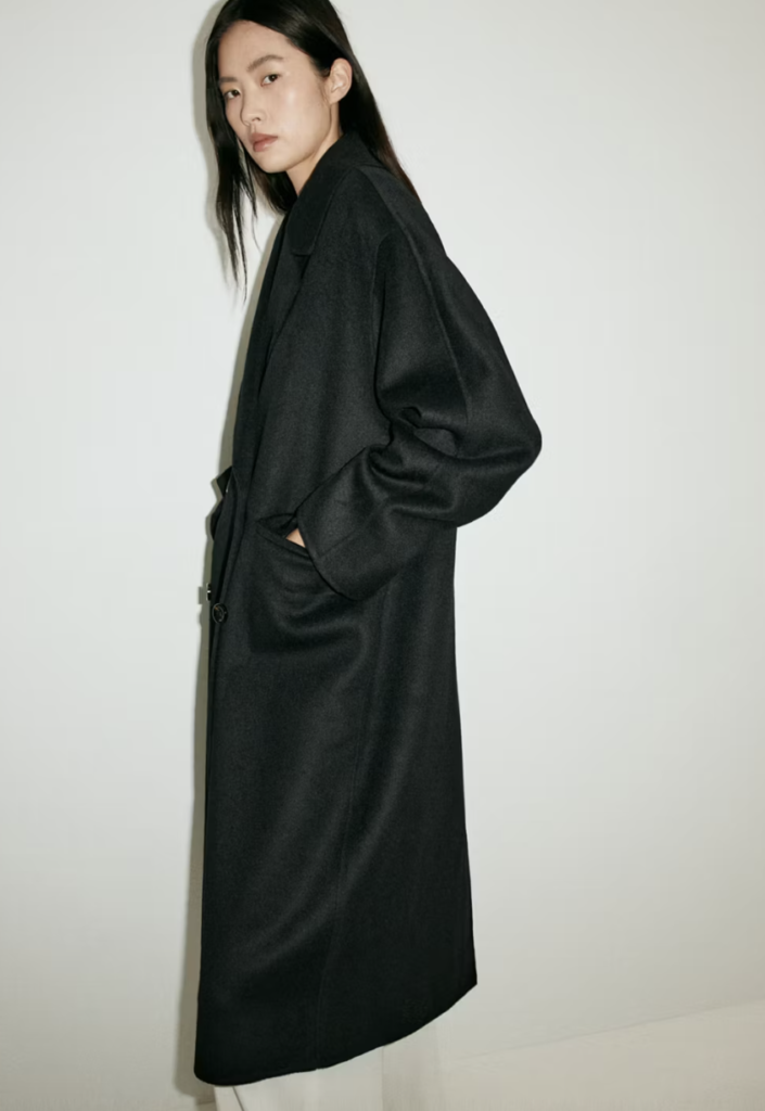 Black Tailored Wool Coat