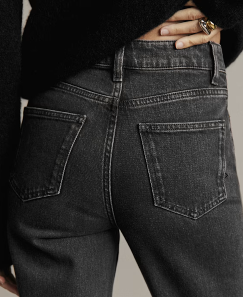 Straight-Leg Black Wash Jeans