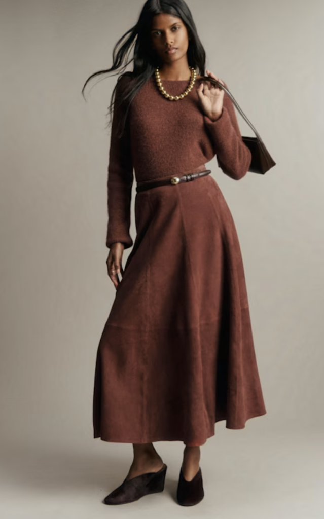 Burgundy Suede Skirt