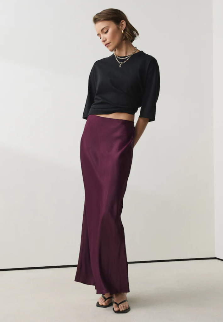 Similar Burgundy Satin Skirt