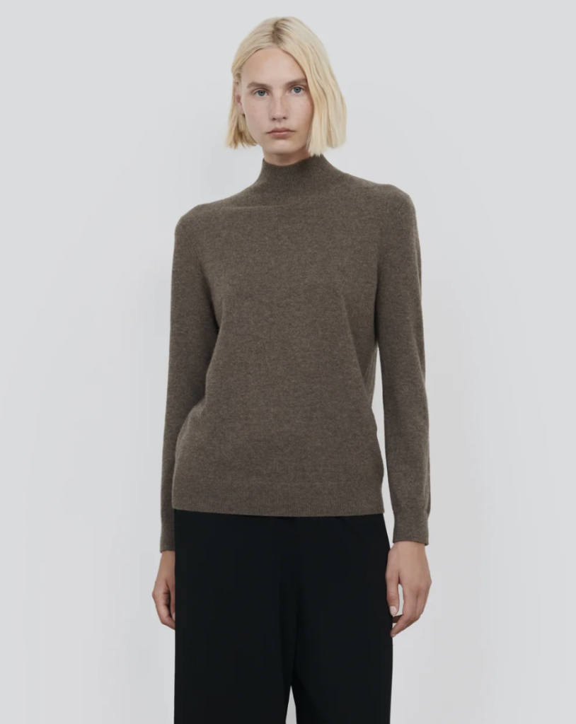 Coffee Mock Neck Jumper