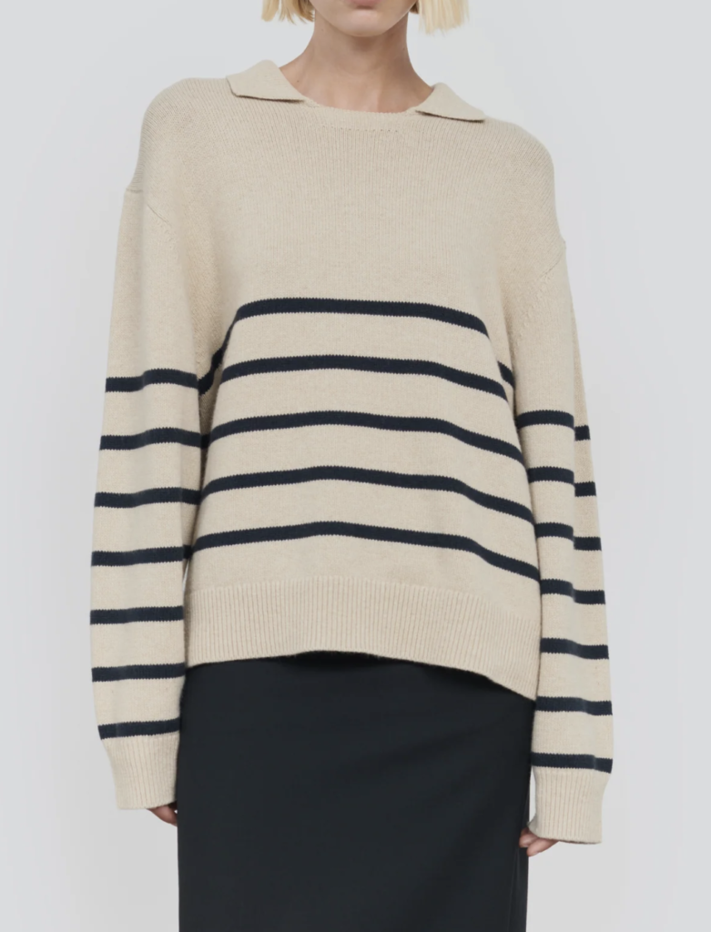 Striped Jumper With Collar Detail