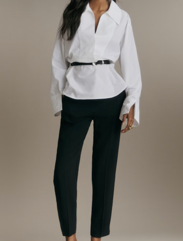 Tailored Straight-leg Pleated Trousers