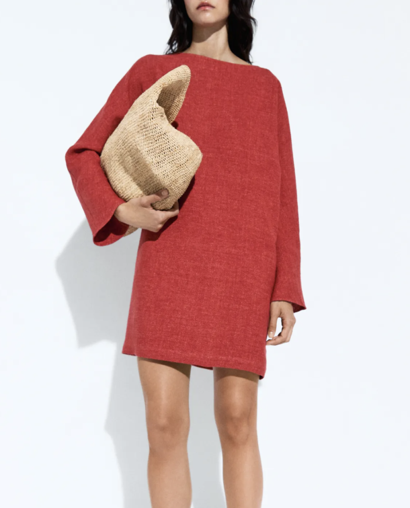 Linen Blend Autumn Shift Dress