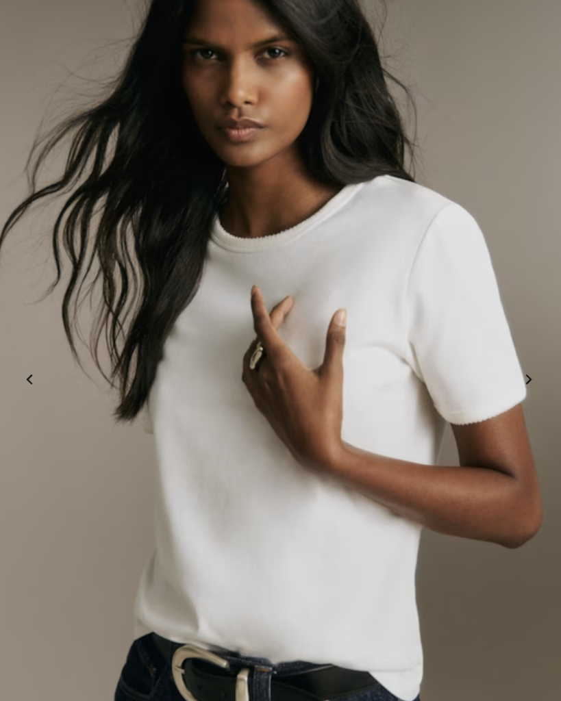 Picot Detail T-Shirt