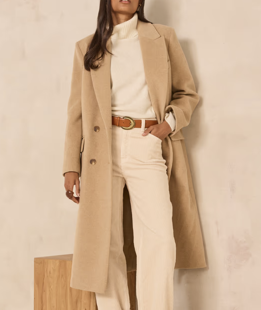 Tailored Camel Wool Coat