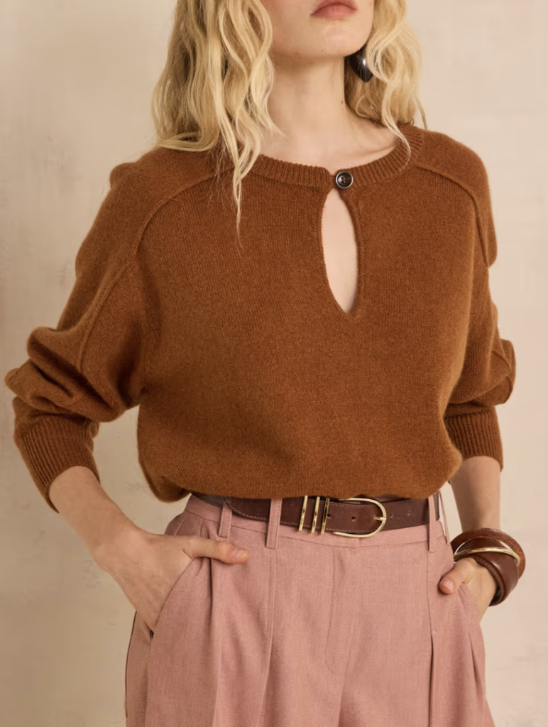 Ochre Brown Wool Jumper