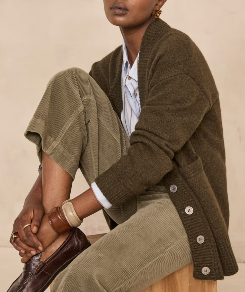 Khaki Wool Cardigan