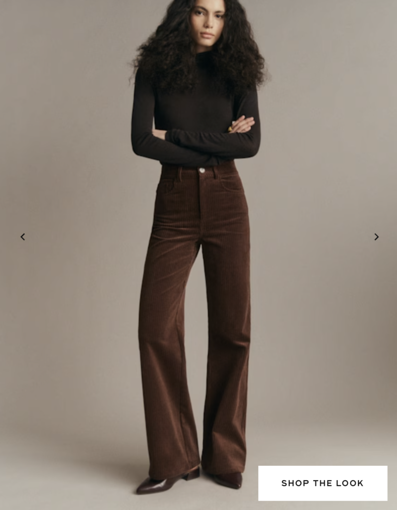 Chocolate Brown High-Waisted Corduroy Trousers