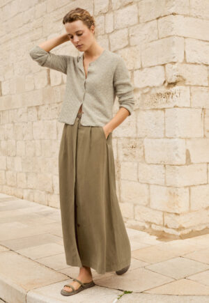 Khaki Midi Skirt