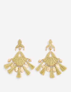 Mega Motif Earrings-Gold Colour