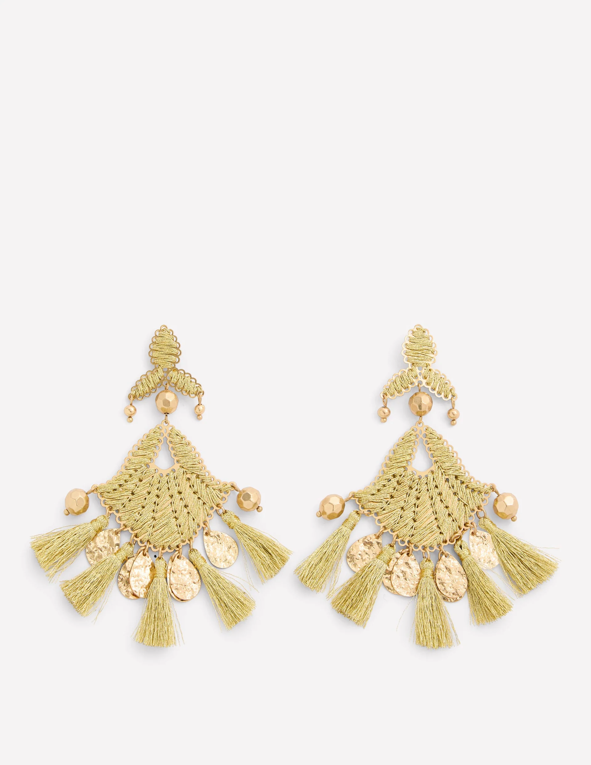 Mega Motif Earrings-Gold Colour