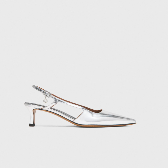 Silver Kitten Heels